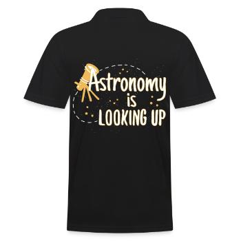 Astronomy Is Looking Up Astronomy Pun - Men's Polo Shirt - black - Back - Kai (181cm)