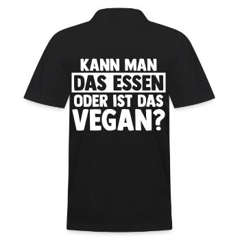 Anti Vegan - Männer Poloshirt - Schwarz - Hinten - Kai (181cm)