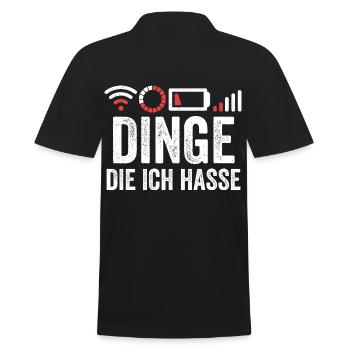 Dinge die ich hasse - Männer Poloshirt - Schwarz - Hinten - Kai (181cm)