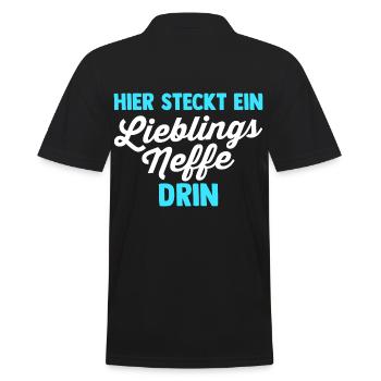 Neffe - Männer Poloshirt - Schwarz - Hinten - Kai (181cm)