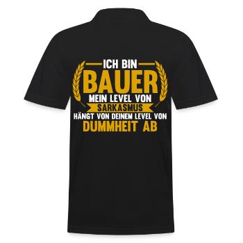 Landwirtschaft Landwirt Traktor Bauernhof Bauer - Männer Poloshirt - Schwarz - Hinten - Kai (181cm)