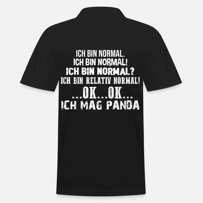 Panda - Männer Poloshirt - Schwarz