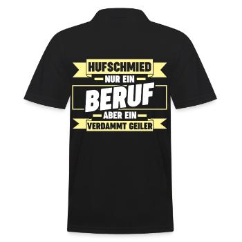 Hufbeschlagschmied Pferdeschmied Hufschmied - Männer Poloshirt - Schwarz - Hinten - Kai (181cm)