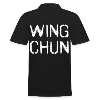 Wing Chun WingTsun Wing-tsun - Männer Poloshirt - Schwarz - Hinten - Kai (181cm)