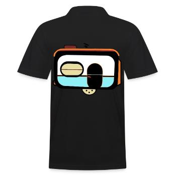Caravan Camper trailer Trailer Holiday Leisure - Men's Polo Shirt - black - Back - Kai (181cm)
