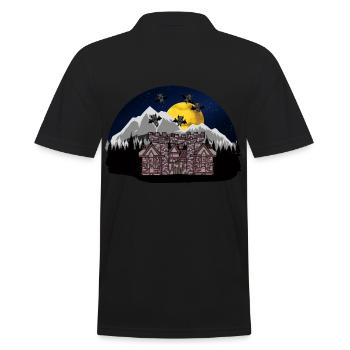 Fledermäuse Karpaten Horror Burg Halloween Spuk - Männer Poloshirt - Schwarz - Hinten - Kai (181cm)