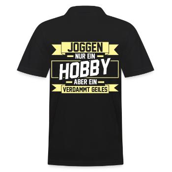 Läufer Joggen Laufen - Männer Poloshirt - Schwarz - Hinten - Kai (181cm)