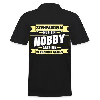 Stand Up Paddeling - Männer Poloshirt - Schwarz - Hinten - Kai (181cm)