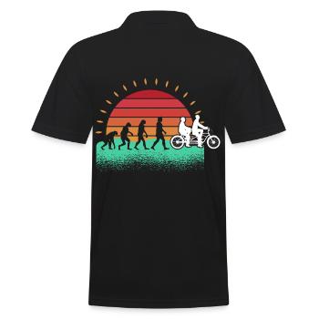 Fahrrad Radfahrer Tandem - Männer Poloshirt - Schwarz - Hinten - Kai (181cm)