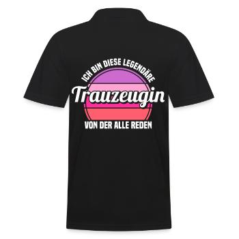 Hochzeit Junggesellenabschied Trauzeugin - Männer Poloshirt - Schwarz - Hinten - Kai (181cm)