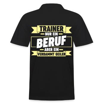 Sportmannschaft Trainer - Männer Poloshirt - Schwarz - Hinten - Kai (181cm)
