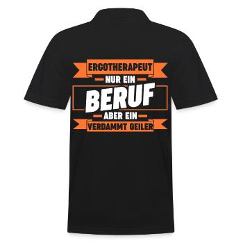 Ergotherapie Ergotherapeut - Männer Poloshirt - Schwarz - Hinten - Kai (181cm)