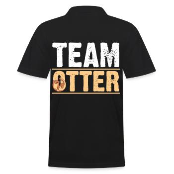 Seeotter Fischotter Otter - Männer Poloshirt - Schwarz - Hinten - Kai (181cm)