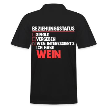 Beziehungsstatus Ich Mit Dir Du Mit Mir Wir Mit We - Männer Poloshirt - Schwarz - Hinten - Kai (181cm)