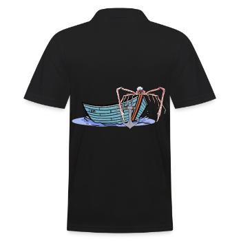 maritim Matrose Boot Seemann Moin Ahoi Krabbe - Männer Poloshirt - Schwarz - Hinten - Kai (181cm)