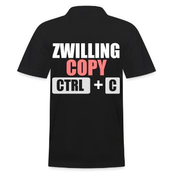 Zwillingsgeschwister Zwilling Zwillinge - Männer Poloshirt - Schwarz - Hinten - Kai (181cm)