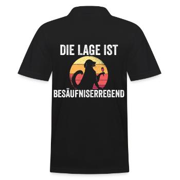 Hund Wein Die Lage ist Besäufniserregend - Männer Poloshirt - Schwarz - Hinten - Kai (181cm)