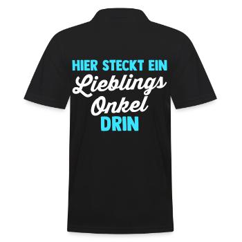 Patenonkel Onkel - Männer Poloshirt - Schwarz - Hinten - Kai (181cm)