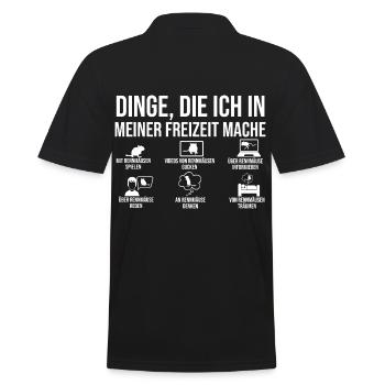 Maus Mäuse Rennmaus - Männer Poloshirt - Schwarz - Hinten - Kai (181cm)
