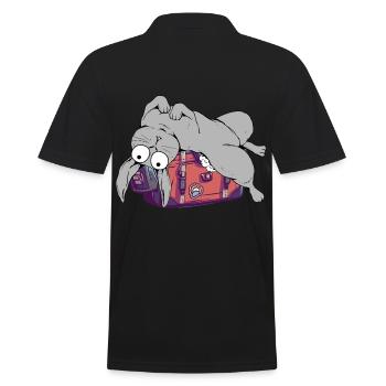 Bunny Suitcase Travel Travel Holiday Holiday Ready Bunnies - Men's Polo Shirt - black - Back - Kai (181cm)