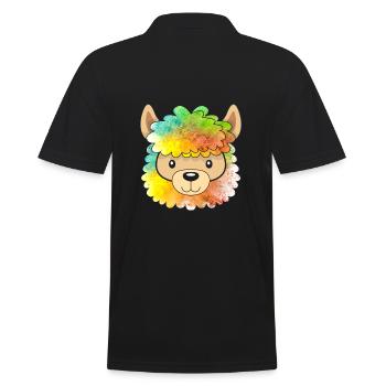 Alpaka - Männer Poloshirt - Schwarz - Hinten - Kai (181cm)