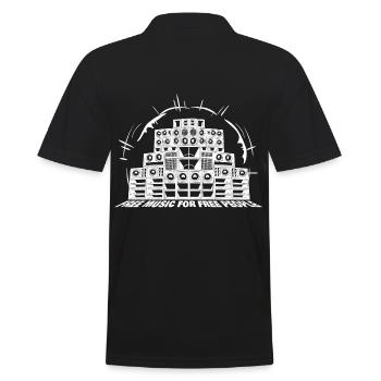 Freie Musik für freie Leute - Männer Poloshirt - Schwarz - Hinten - Kai (181cm)