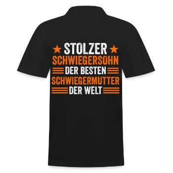 Schwiegersohn Schwiegermutter Schwiegermama - Männer Poloshirt - Schwarz - Hinten - Kai (181cm)