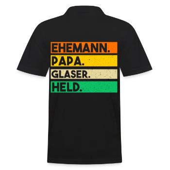 Glaser Papa Vater Vatertag Glasermeister Verglaser - Männer Poloshirt - Schwarz - Hinten - Kai (181cm)