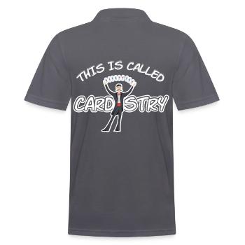 Pick A Card Any Card - Men's Polo Shirt - charcoal grey - Back - Nico (186cm)