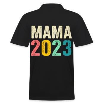 Mutter 2023 Schwanger Werdende Mama - Männer Poloshirt - Schwarz - Hinten - Kai (181cm)