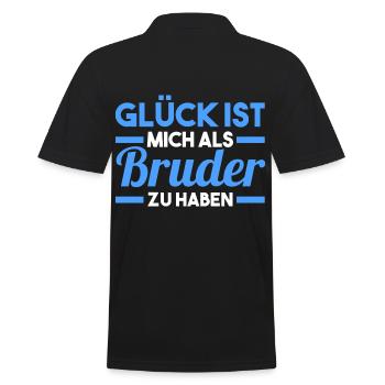 Geschwister Familie Brüder Bruder - Männer Poloshirt - Schwarz - Hinten - Kai (181cm)