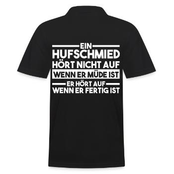 Hufbeschlagschmied Pferdeschmied Hufschmied - Männer Poloshirt - Schwarz - Hinten - Kai (181cm)