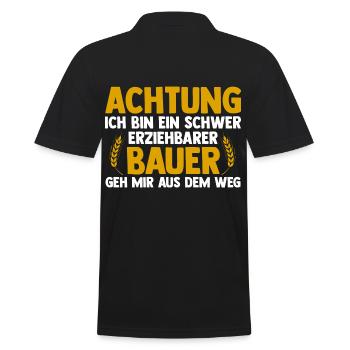 Landwirtschaft Landwirt Traktor Bauernhof Bauer - Männer Poloshirt - Schwarz - Hinten - Kai (181cm)