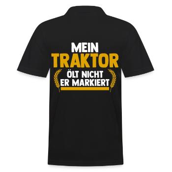 Landwirtschaft Bauer Landwirt - Männer Poloshirt - Schwarz - Hinten - Kai (181cm)