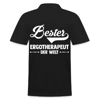 Ergotherapie Ergotherapeut - Männer Poloshirt - Schwarz - Hinten - Kai (181cm)