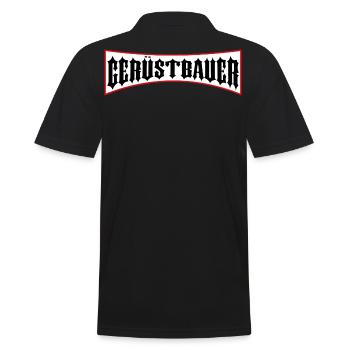 Gerüstbauer Shirt bedruckt in top Markenqualität - Männer Poloshirt - Schwarz - Hinten - Kai (181cm)
