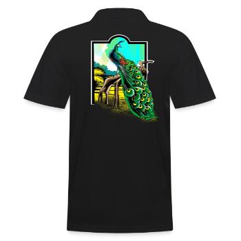 Paon, espèces d'oiseaux de plumes de paon - Polo Homme - noir - Dos - Kai (181cm)