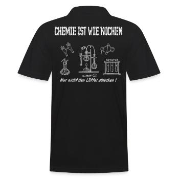 Labor Küche, Chemie ist wie kochen, Chemiker Humor - Männer Poloshirt - Schwarz - Hinten - Kai (181cm)