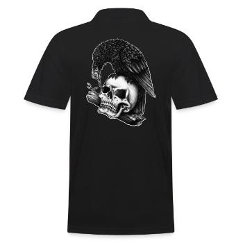 Raven with skull, skull crow fantasy viking - Men's Polo Shirt - black - Back - Kai (181cm)