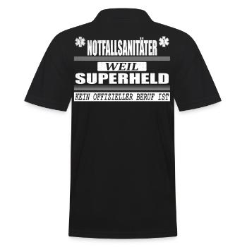 Notfallsanitäter Geschenk Superheld Notfall Humor - Männer Poloshirt - Schwarz - Hinten - Kai (181cm)