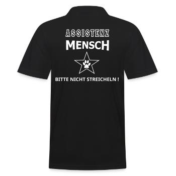 lustiger Assistenz Hund, Rettungshund Begleithund - Männer Poloshirt - Schwarz - Hinten - Kai (181cm)