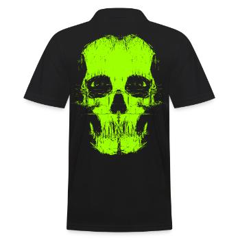 Psycho Glitch Skull - Männer Poloshirt - Schwarz - Hinten - Kai (181cm)