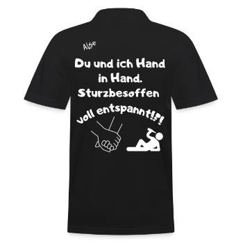 Hand in Hand - Männer Poloshirt - Schwarz - Hinten - Kai (181cm)