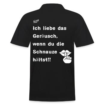 Schnauze halten - Männer Poloshirt - Schwarz - Hinten - Kai (181cm)