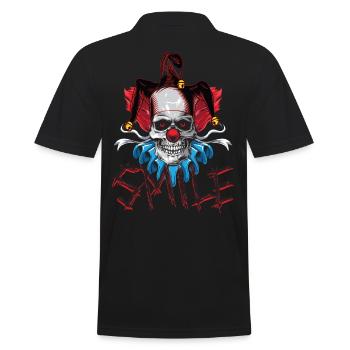 Lachender Clown - Männer Poloshirt - Schwarz - Hinten - Kai (181cm)