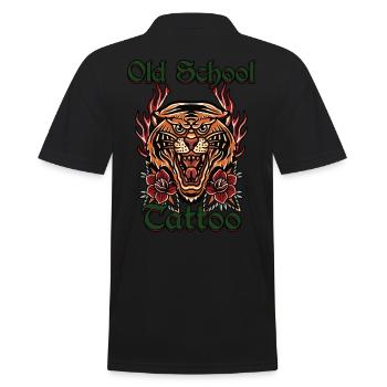 Tiger Tattoo - Männer Poloshirt - Schwarz - Hinten - Kai (181cm)
