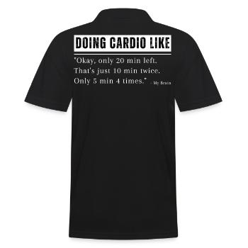 Cardio Training Endurance Funny Fitness Motivation - Men's Polo Shirt - black - Back - Kai (181cm)