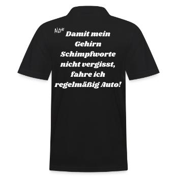 Gehirn Schimpfworte nicht vergisst. - Männer Poloshirt - Schwarz - Hinten - Kai (181cm)