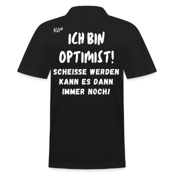 ich bin Optimist. - Männer Poloshirt - Schwarz - Hinten - Kai (181cm)