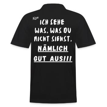 Ich sehe was was du nicht siehst. Nämlich gut aus! - Männer Poloshirt - Schwarz - Hinten - Kai (181cm)